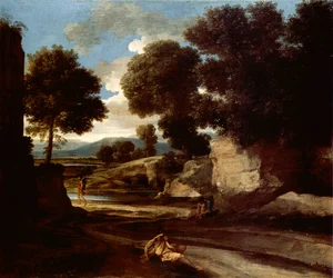 Landschaft mit reisenden Rastenden